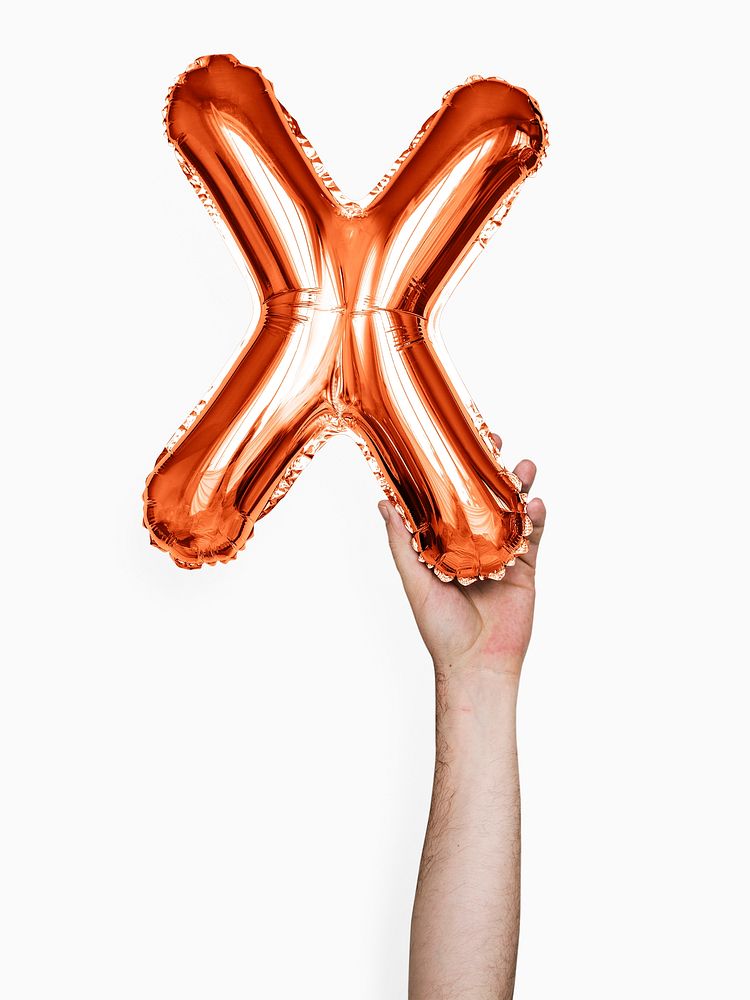 Capital letter X orange balloon