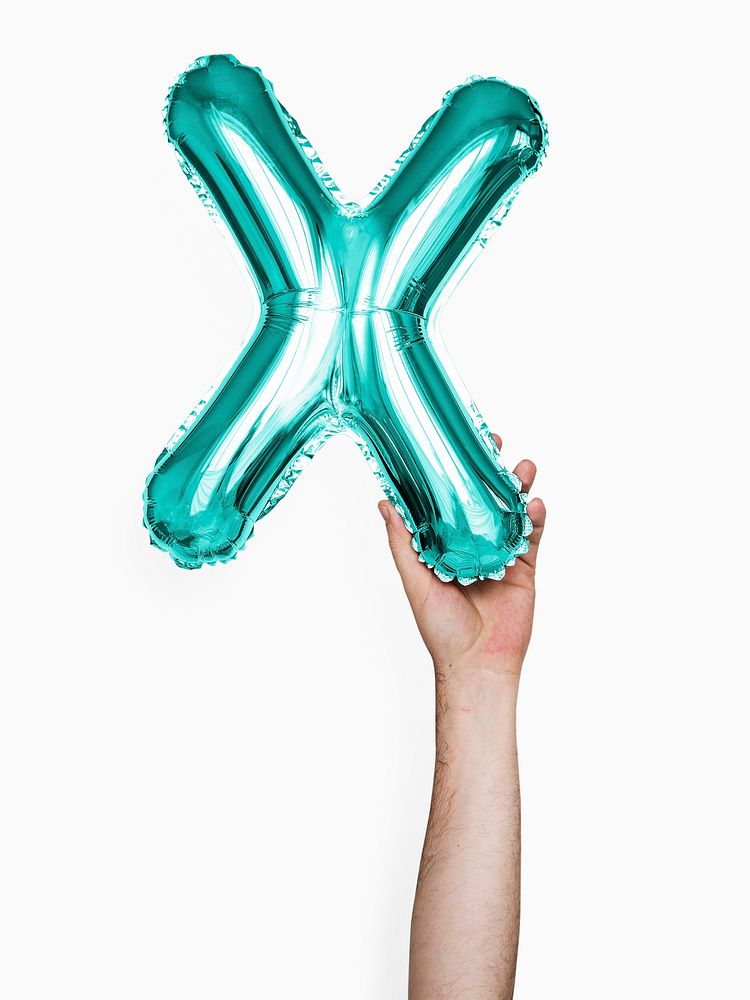 Capital letter X green balloon