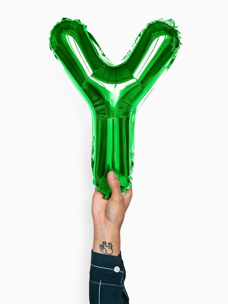 Capital letter Y green balloon