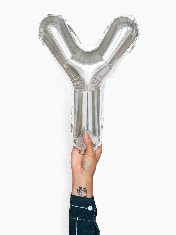 Capital letter Y silver balloon