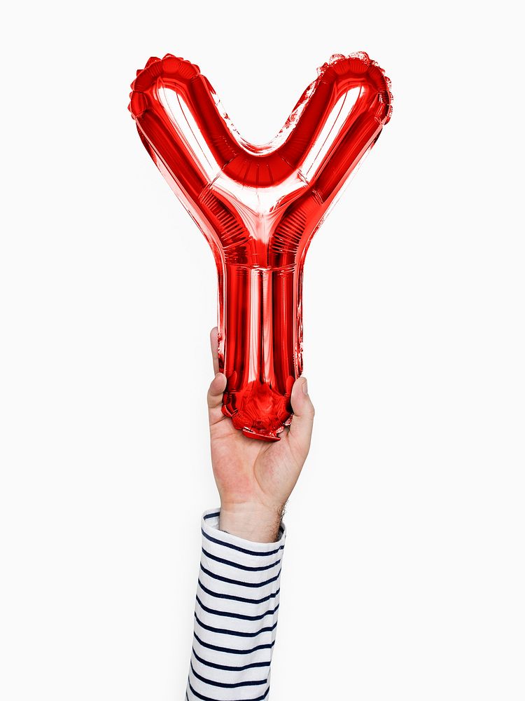 Capital letter Y red balloon