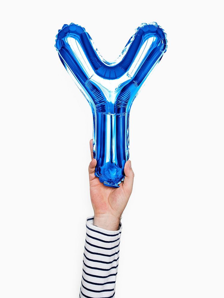 Capital letter Y blue balloon