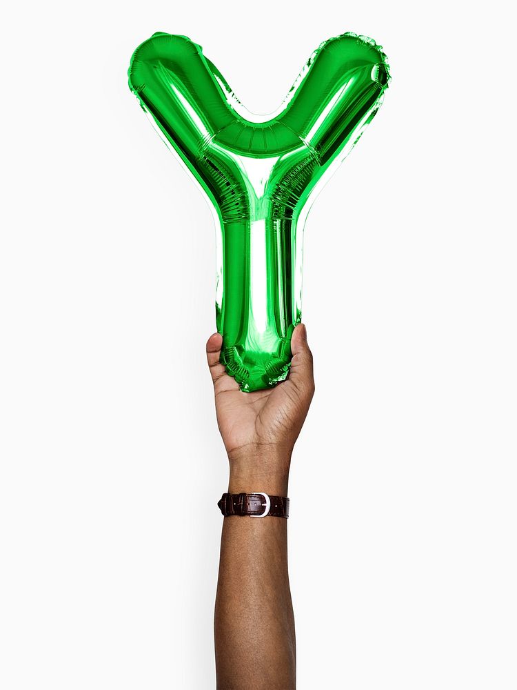 Capital letter Y green balloon