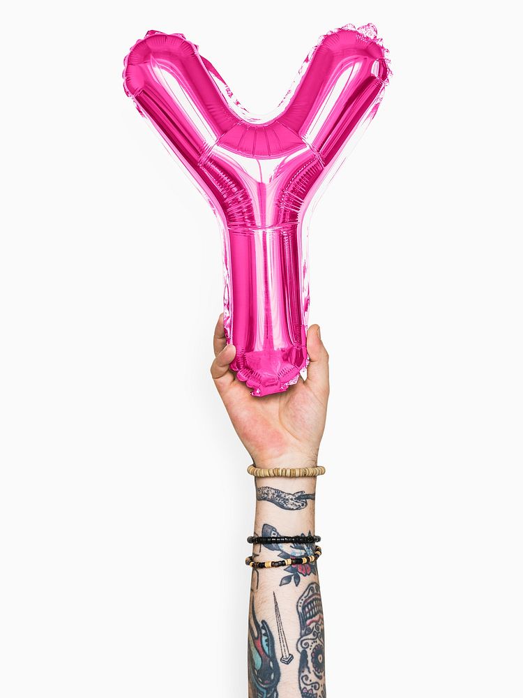 Capital letter Y pink balloon