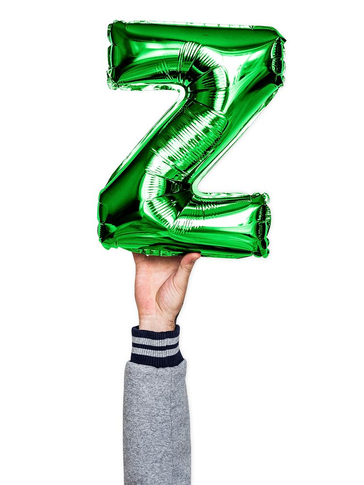 Capital letter Z green balloon