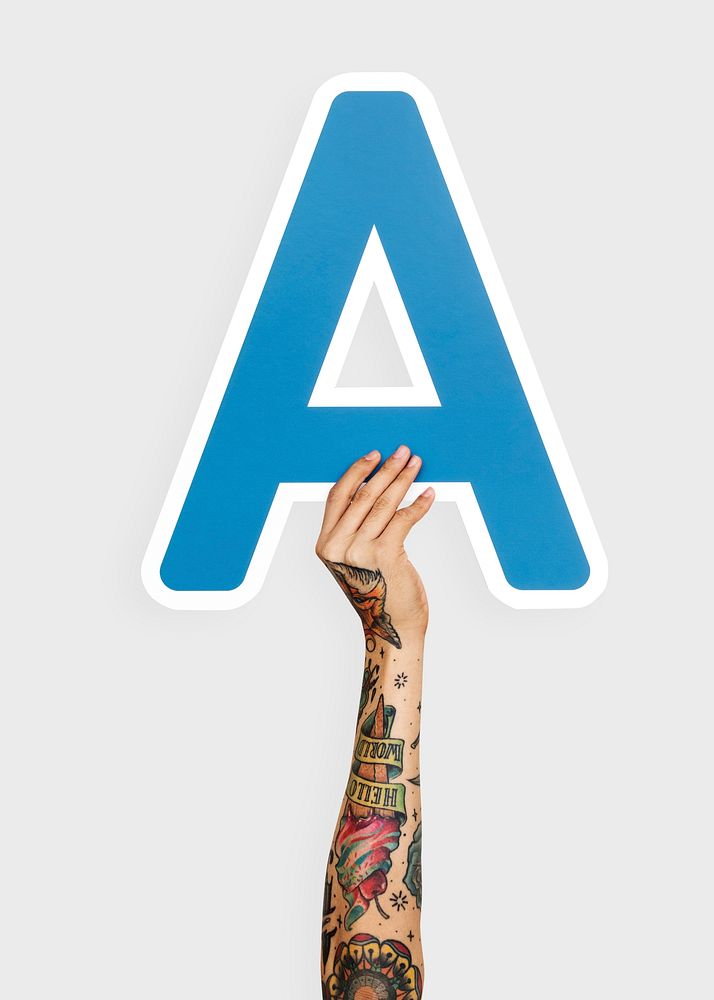 Hands holding the letter A
