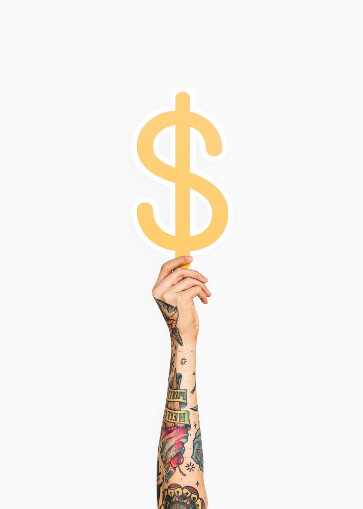 Arm raised and holding Dollar icon