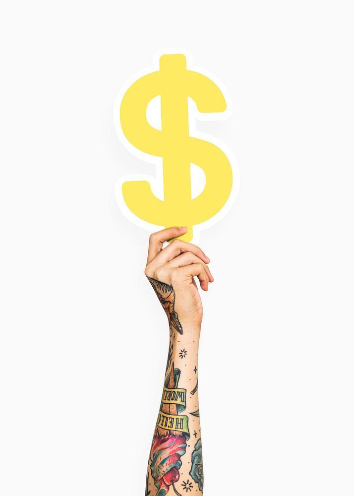 Hand holding a dollar sign