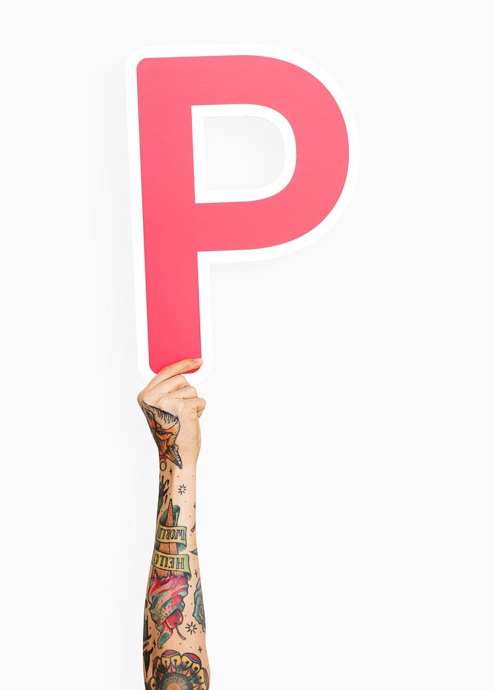 Hands holding the letter P