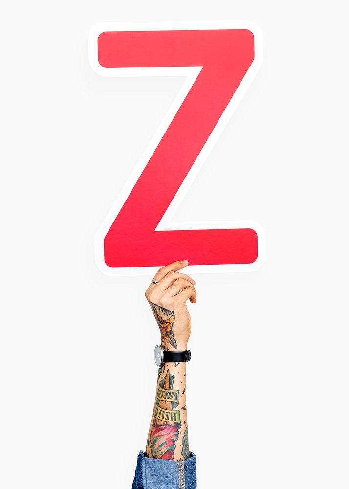 Hand holding the letter Z