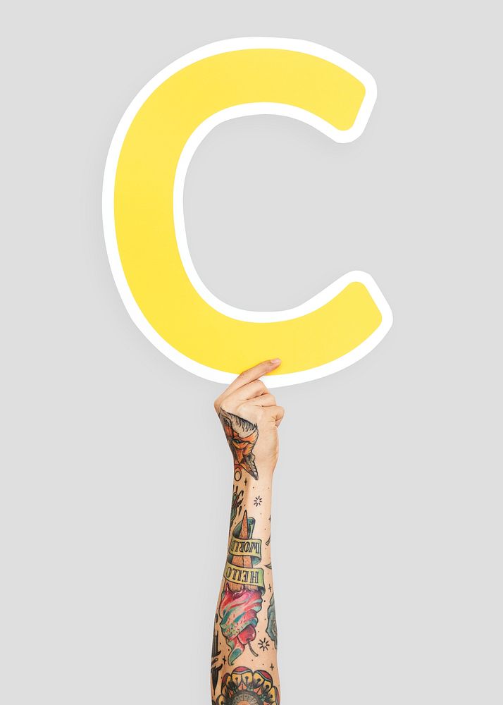 Hands holding the letter C