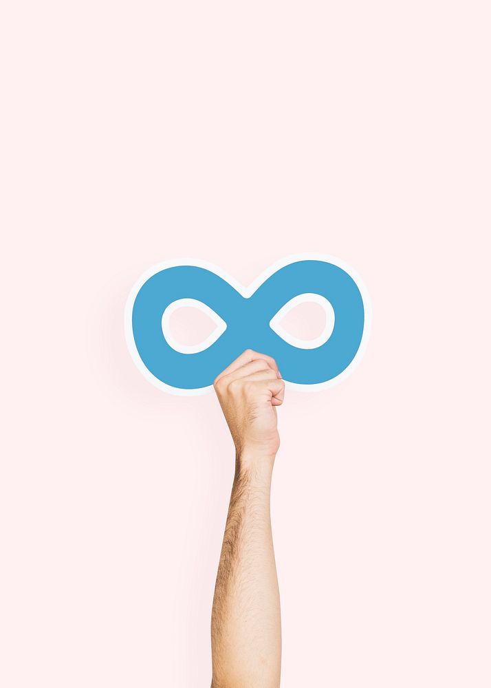 Hand holding an infinity sign