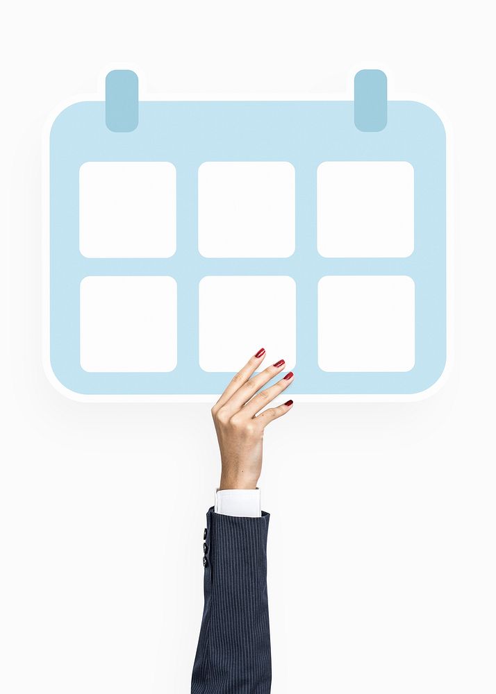 Hand holding a calendar icon