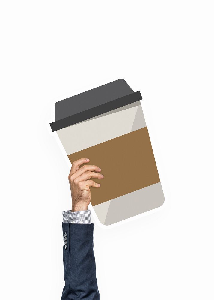 Hands holding takeaway coffee cup