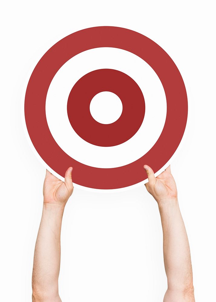 Hand holding a target icon clipart