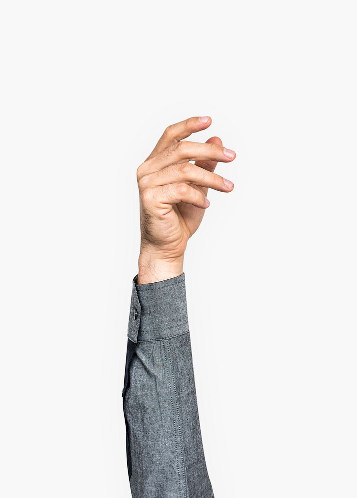 Hand raised in a holding gesture mockup