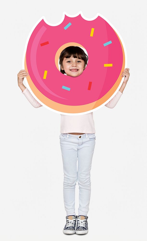 Happy girl with a donut