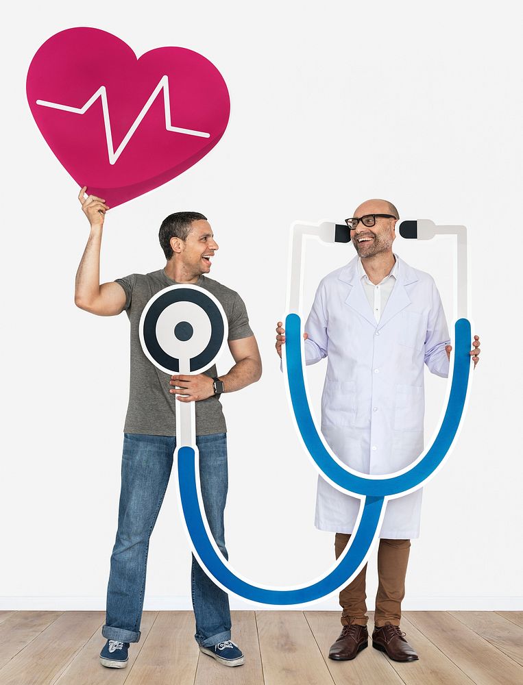 Doctor checking heart rate of patient