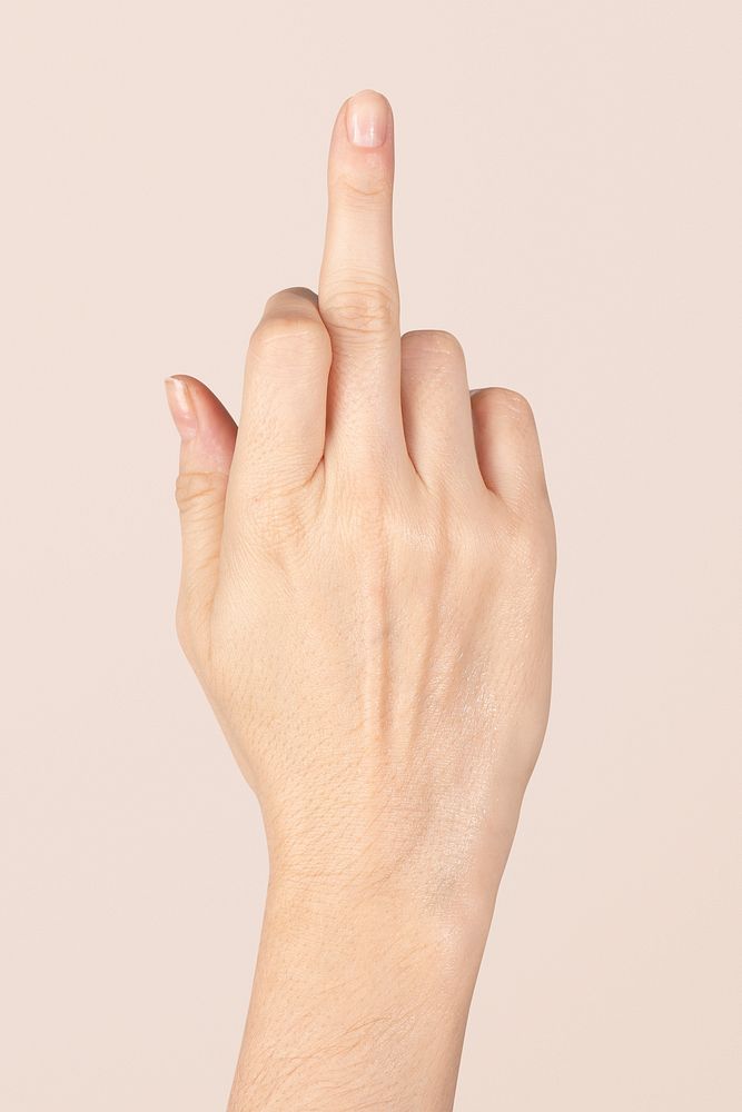 Hand showing middle finger mockup