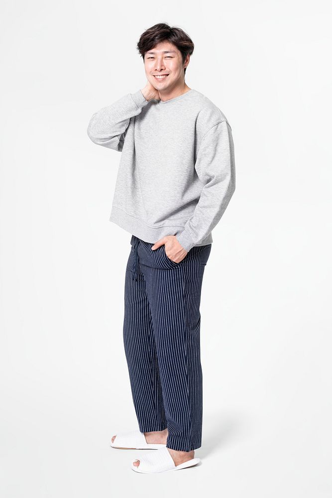 Sweater mockup psd with pants men&rsquo;s pajamas full body