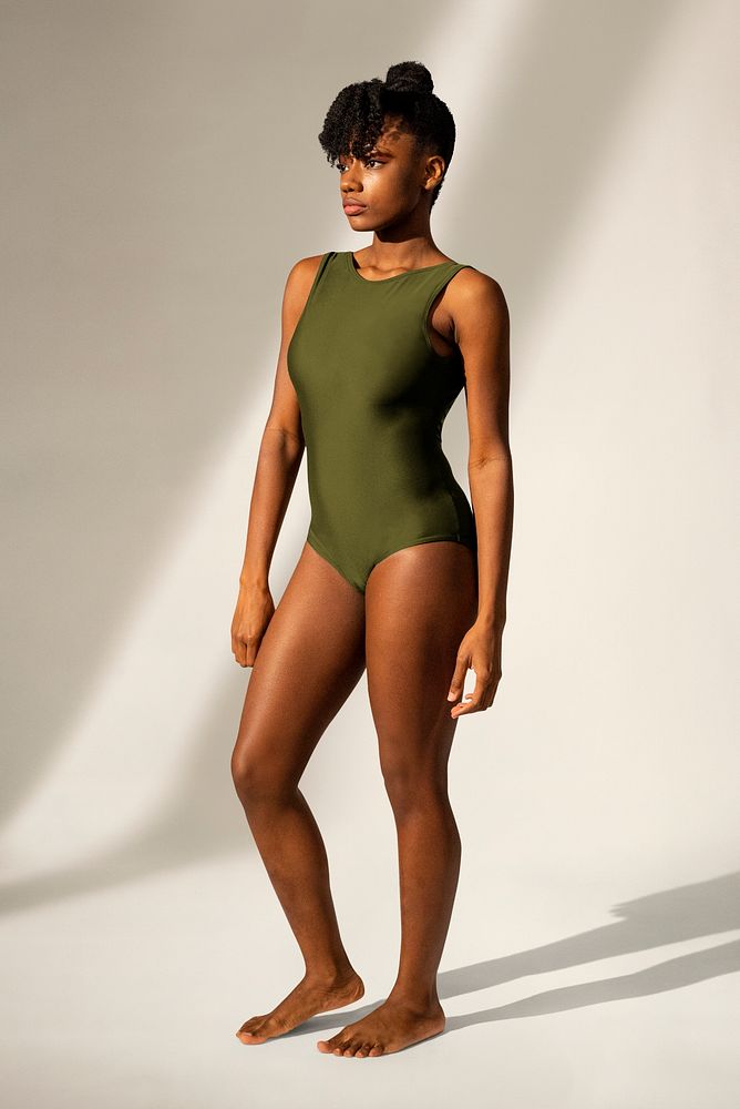 One-piece swimsuit psd mockup women&rsquo;s summer fashion