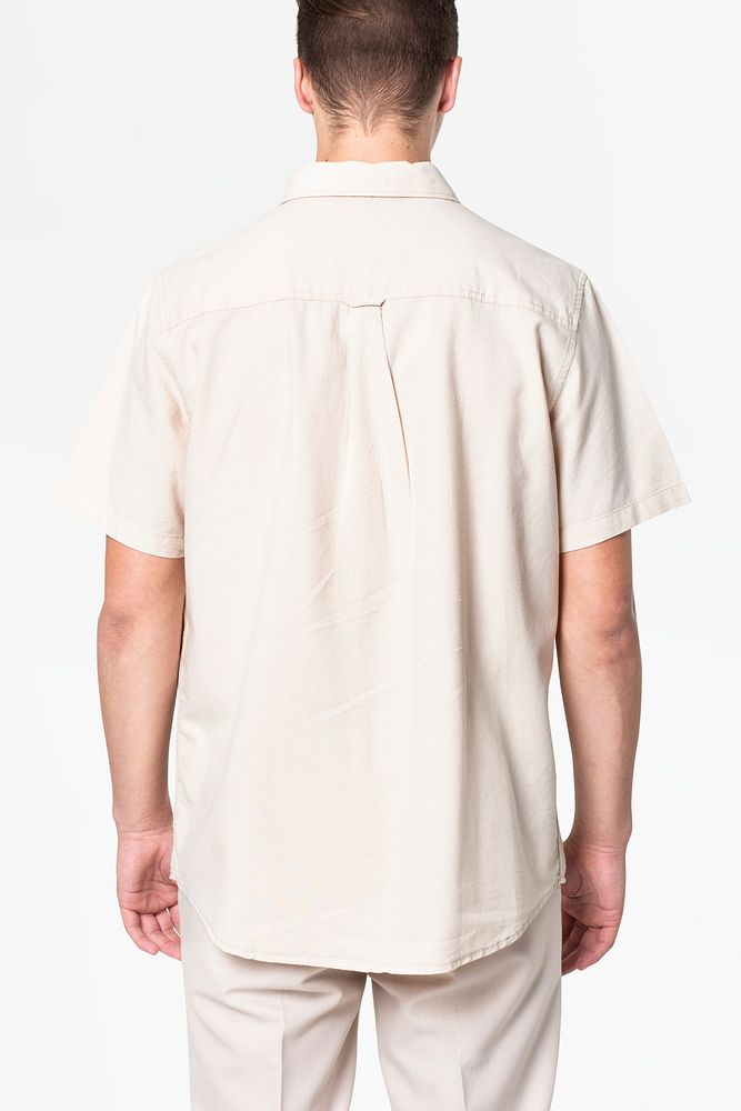 Shirt mockup psd with shorts men&rsquo;s basic wear rear view