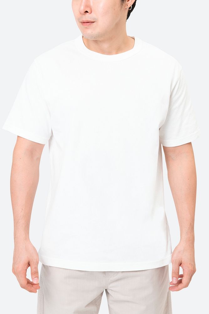 White t-shirt psd mockup for men’s clothing advertisement