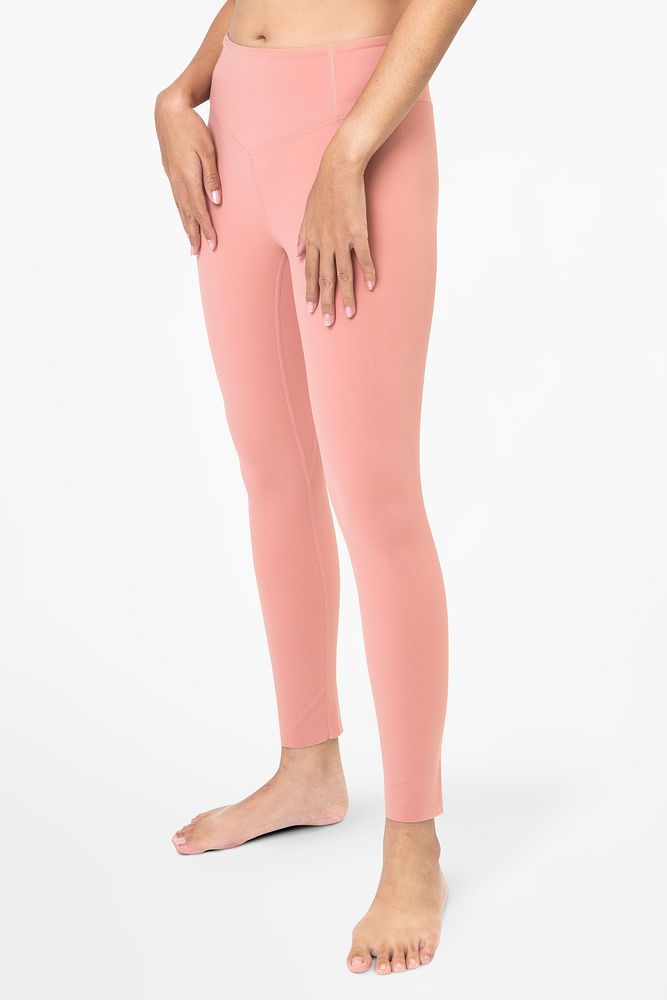 Woman in pink psd mockup leggings sportswear fashion