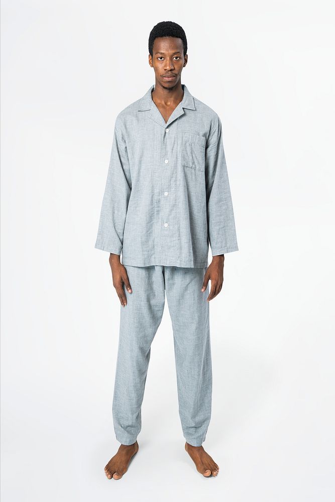 Men&rsquo;s pajamas mockup psd comfy sleepwear apparel full body