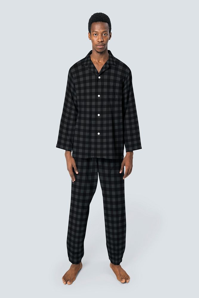 Plaid pajamas mockup psd sleepwear apparel