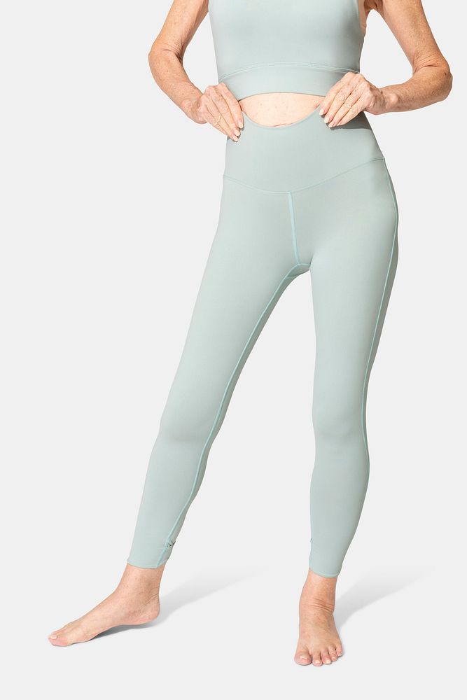 Women&rsquo;s green yoga pants with design space