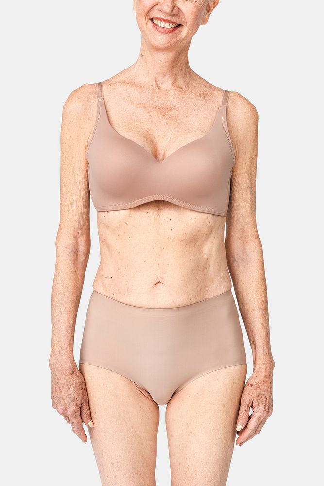 Nude lingerie psd mockup bra and underwear women&rsquo;s apparel
