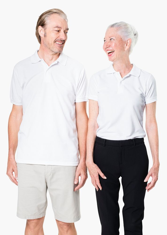 White polo shirt mockup psd basic unisex apparel