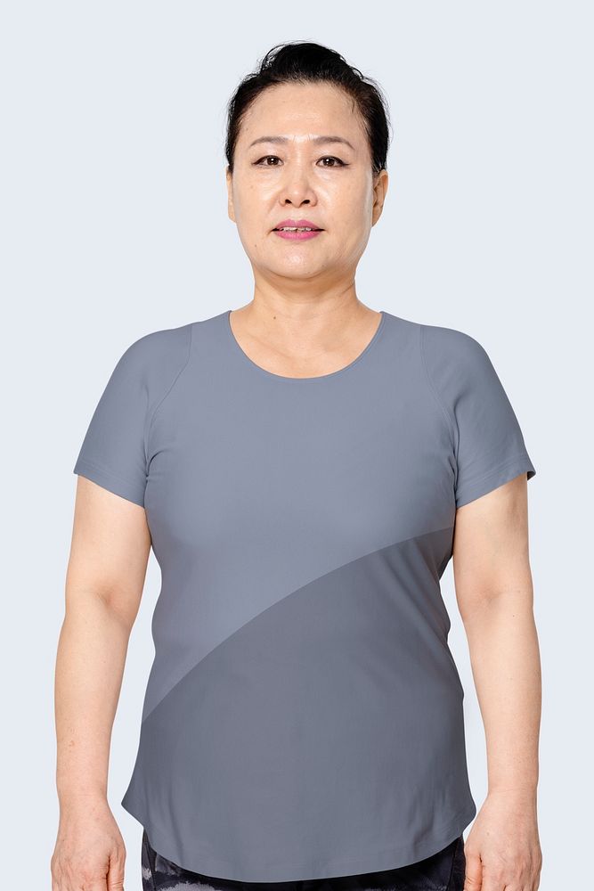 Women&rsquo;s blue t-shirt mockup psd size inclusive apparel