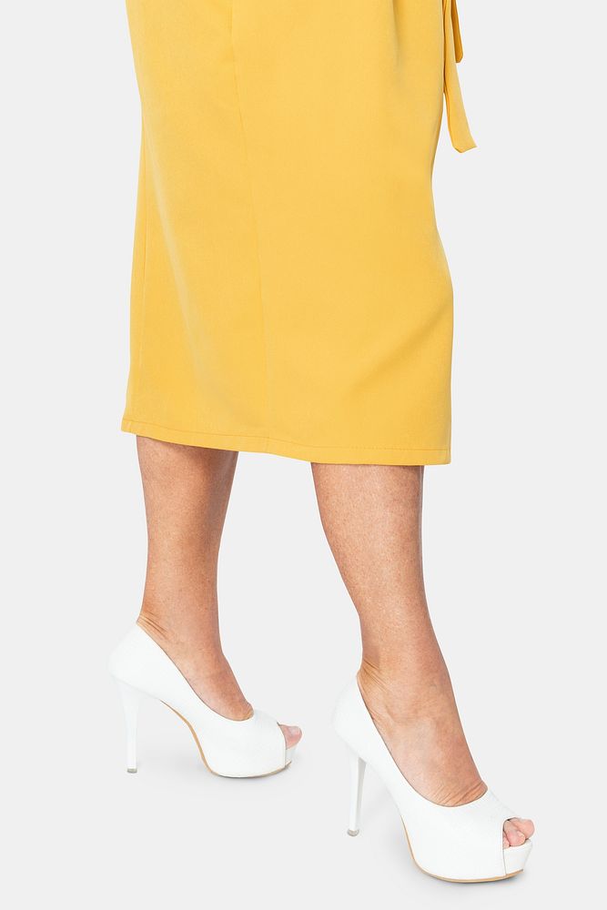 White platform heels psd mockup women&rsquo;s apparel close up