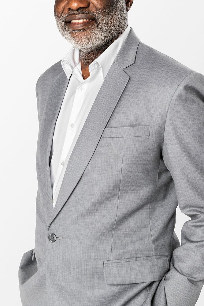 Gray business suit mockup psd formal attire men&rsquo;s apparel