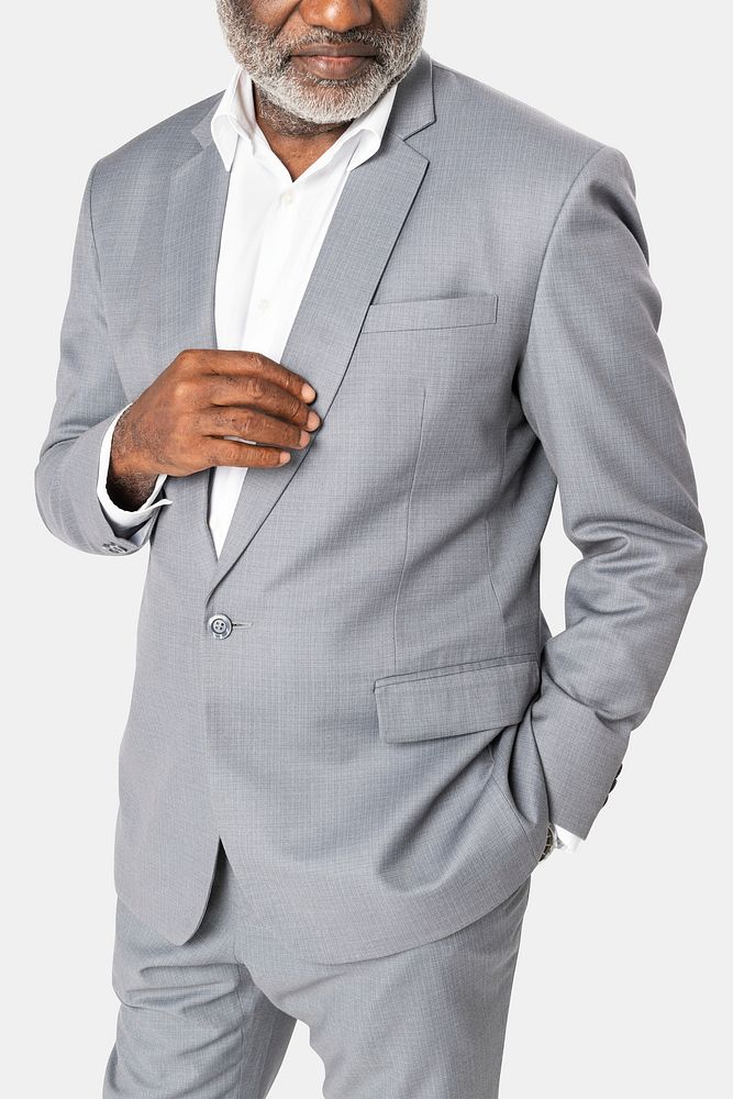 Gray business suit mockup psd formal attire men&rsquo;s apparel