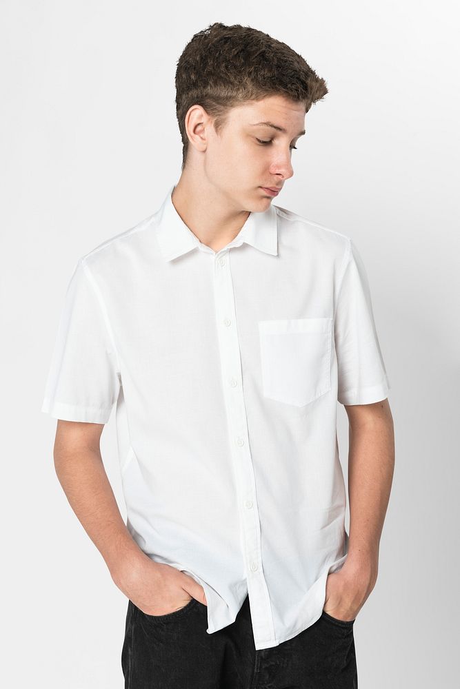 White shirt pocket mockup psd basic apparel shoot with design space