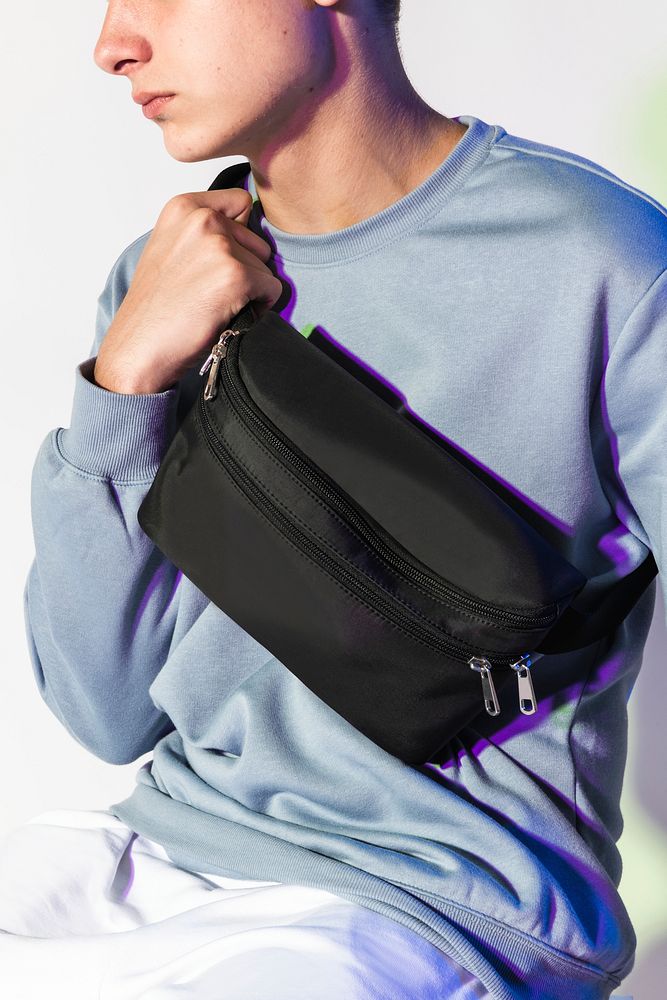 Man with black belt bag