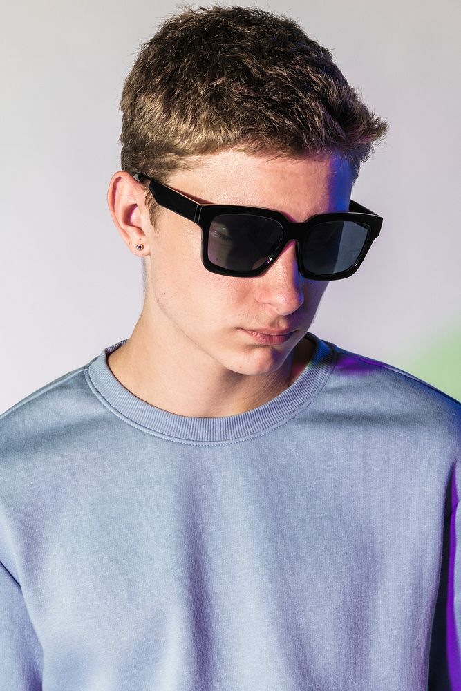 Black sunglasses mockup psd for youth fashion photoshoot