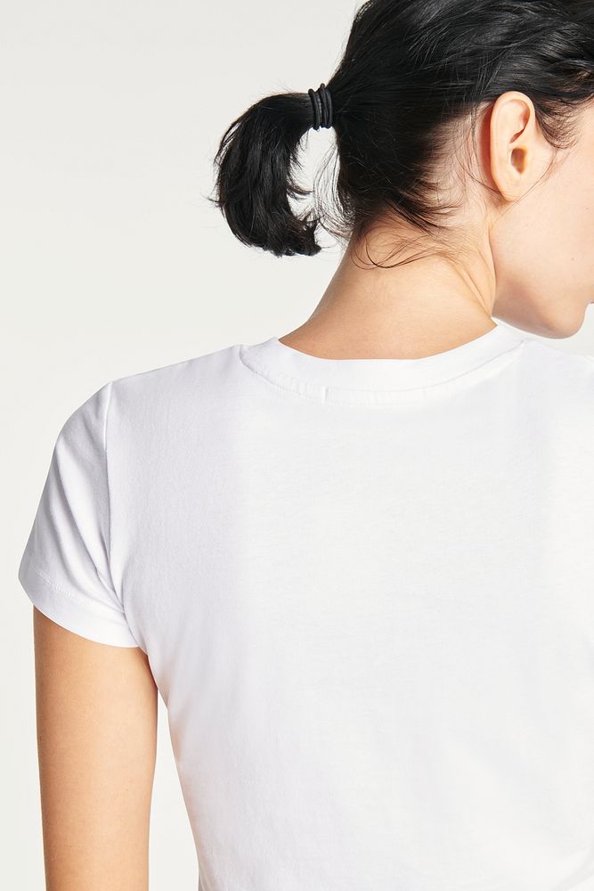 White crop top with copy space