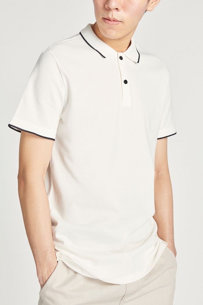 Man in a white collared shirt mockup