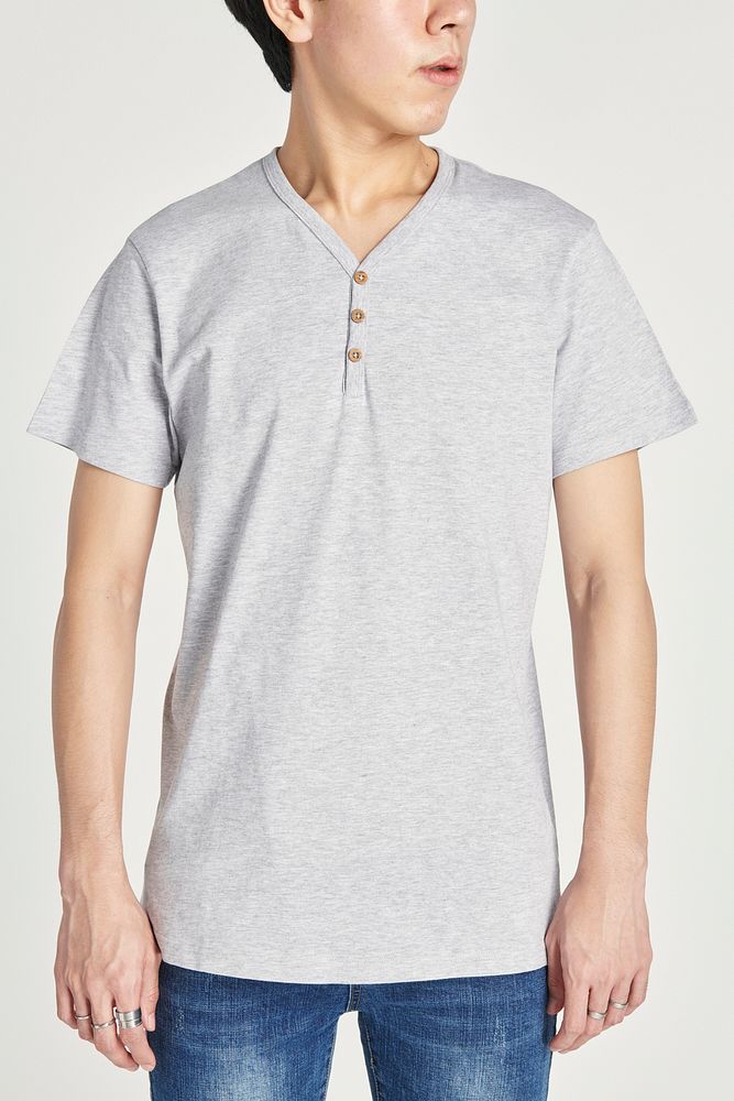 Men's gray t-shirt mockup