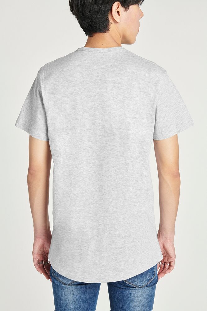 Man in a gray t-shirt mockup
