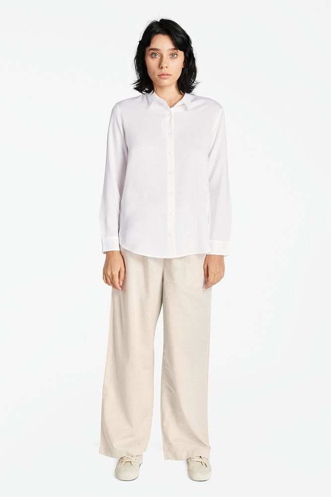 Woman wearing minimal pants mockup | Premium PSD - rawpixel