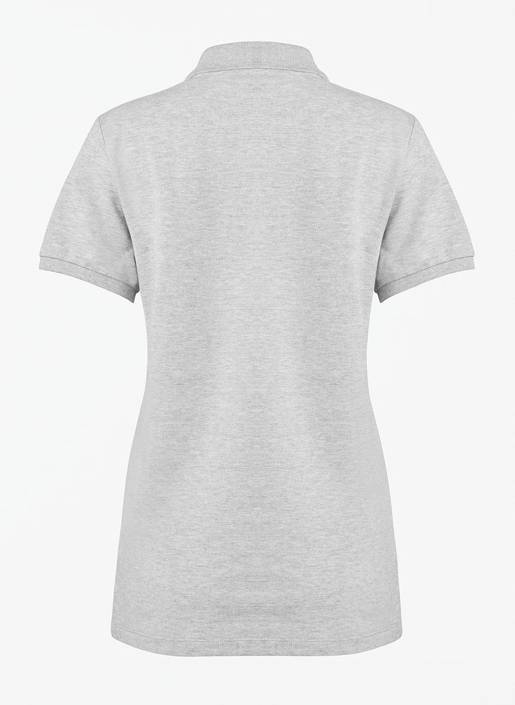 Women's gray polo psd mockup rear view