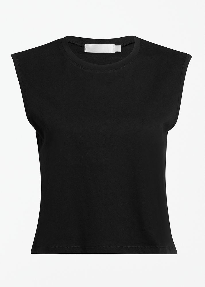 Simple black sleeveless tee design space
