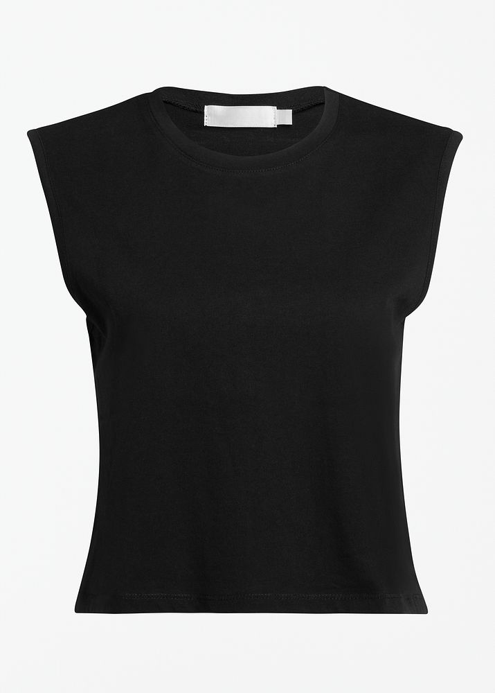 Simple black sleeveless tee mockup