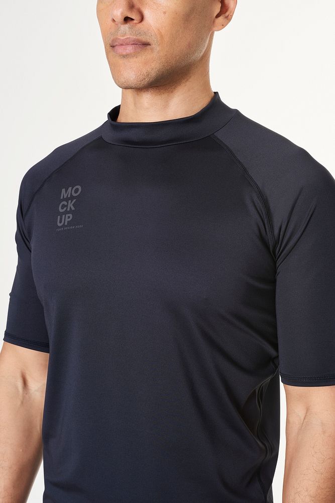 Men's black swimming top mockup 