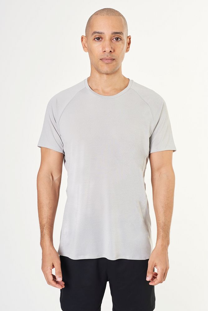 Man in a gray t-shirt 